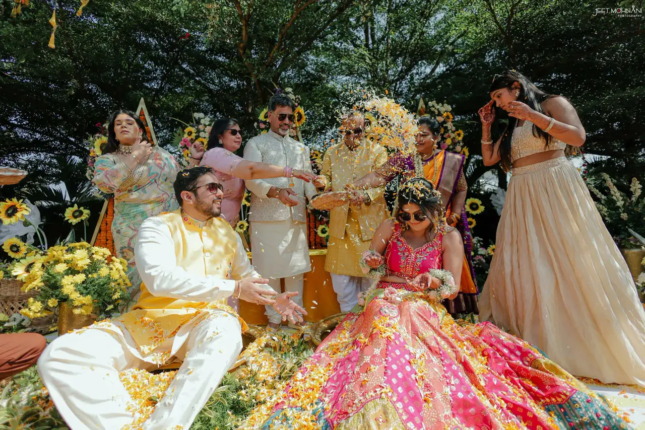 A wedding photographed in late afternoon light